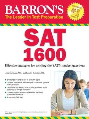 cover image of Barron's SAT 1600